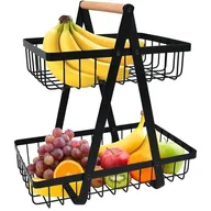 Kosze na owoce - Koszyk na owoce GOCKOWIAK Pulos 2 poziomy Czarny - miniaturka - grafika 1