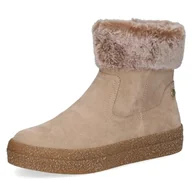 Kozaki damskie - Caprice Damskie ciepłe buty 9-26300-43, modne kozaki, piaskowy zamsz, 39 EU, Sand Suede, 39 EU - miniaturka - grafika 1