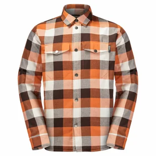 Męska koszula Jack Wolfskin FELSENWEG INS SHIRT M orange fall checks - S - Koszule męskie - miniaturka - grafika 1