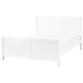 Łóżka - Łóżko Drewno CHAMPAGNAT 140 x 200 cm Biały - miniaturka - grafika 1