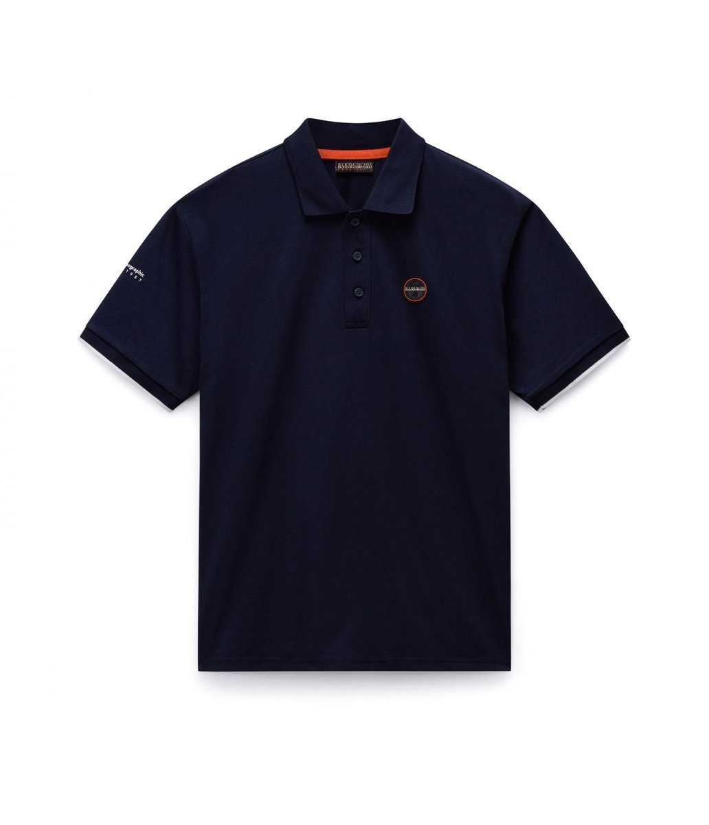 polo uomo napapijri e-badge np0a4ida 176 blu marine