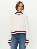 Swetry damskie - Tommy Hilfiger Golf WW0WW39536 Écru Regular Fit - miniaturka - grafika 1