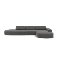 Narożniki - Szara aksamitna sofa narożna (prawy narożnik) Jodie - Micadoni Home - miniaturka - grafika 1