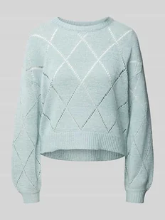 Sweter z dzianiny o kroju comfort fit z ażurowym wzorem model ‘GEENAS’ - Swetry damskie - miniaturka - grafika 1