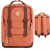 Plecaki - Pomarańczowo-brązowy plecak miejski zamykany suwakami - Himawari - miniaturka - grafika 1