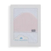 Okrycia kąpielowe dla dzieci - Okrycie kąpielowe 100x100 Astrid biały różowy ręcznik z kapturkiem - miniaturka - grafika 1