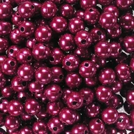 Półfabrykaty do biżuterii - Koraliki perłowe 6mm (50szt) Bordo - miniaturka - grafika 1