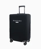 Walizki - Czarny elastyczny pokrowiec na średnią walizkę - miniaturka - grafika 1