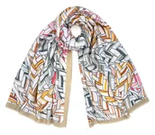 Apaszki i szaliki damskie - Szalik Damski Wiosenny Kolorowy Cienki Miękki Casualowy Elegancki Pareo - miniaturka - grafika 1