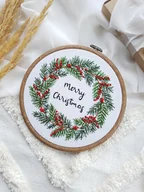 Ozdoby bożonarodzeniowe - Świąteczny bożonarodzeniowy wieniec, świąteczne dekoracje ozdoby do domu - miniaturka - grafika 1