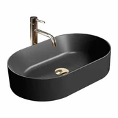 Umywalki - UMYWALKA NADIA 60 BLACK MATT - NABLATOWA REA-U1062 - miniaturka - grafika 1