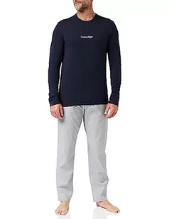 Calvin Klein Męskie spodnie L/S zestaw piżamowy, Nocne niebo góra, nocne niebo hthr Btm, XL - Spodenki męskie - miniaturka - grafika 1