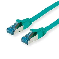 Kable miedziane - VALUE Kabel krosowy kat.6A S/FTP (PiMF) Podwójnie ekranowany kabel sieciowy Kat.6A do szybkości transmisji danych do 10 Gbit/s zielony 0,3 m - miniaturka - grafika 1