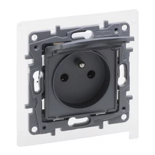 Legrand Gniazdo pojedyncze Niloe Selection 762137 z uziemieniem IP44 16A 250V~ z przesłoną zaciski śrubowe aluminium - Gniazdka elektryczne - miniaturka - grafika 1