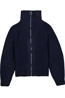 Swetry damskie - Garcia Damski kardigan Knit kurtka z dzianiny, granatowy, XL (DE) - miniaturka - grafika 1