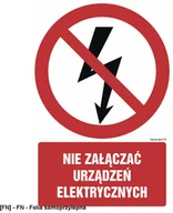 Tablice BHP - SIGNPROJECT GC019 - Nie załączać urządzeń elektrycznych 350x525 - miniaturka - grafika 1