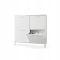 Szafki na buty - Jan Nowak Szafka Metalowa Wąska Na Buty Loft 4 Komory Shirley: Biała - miniaturka - grafika 1