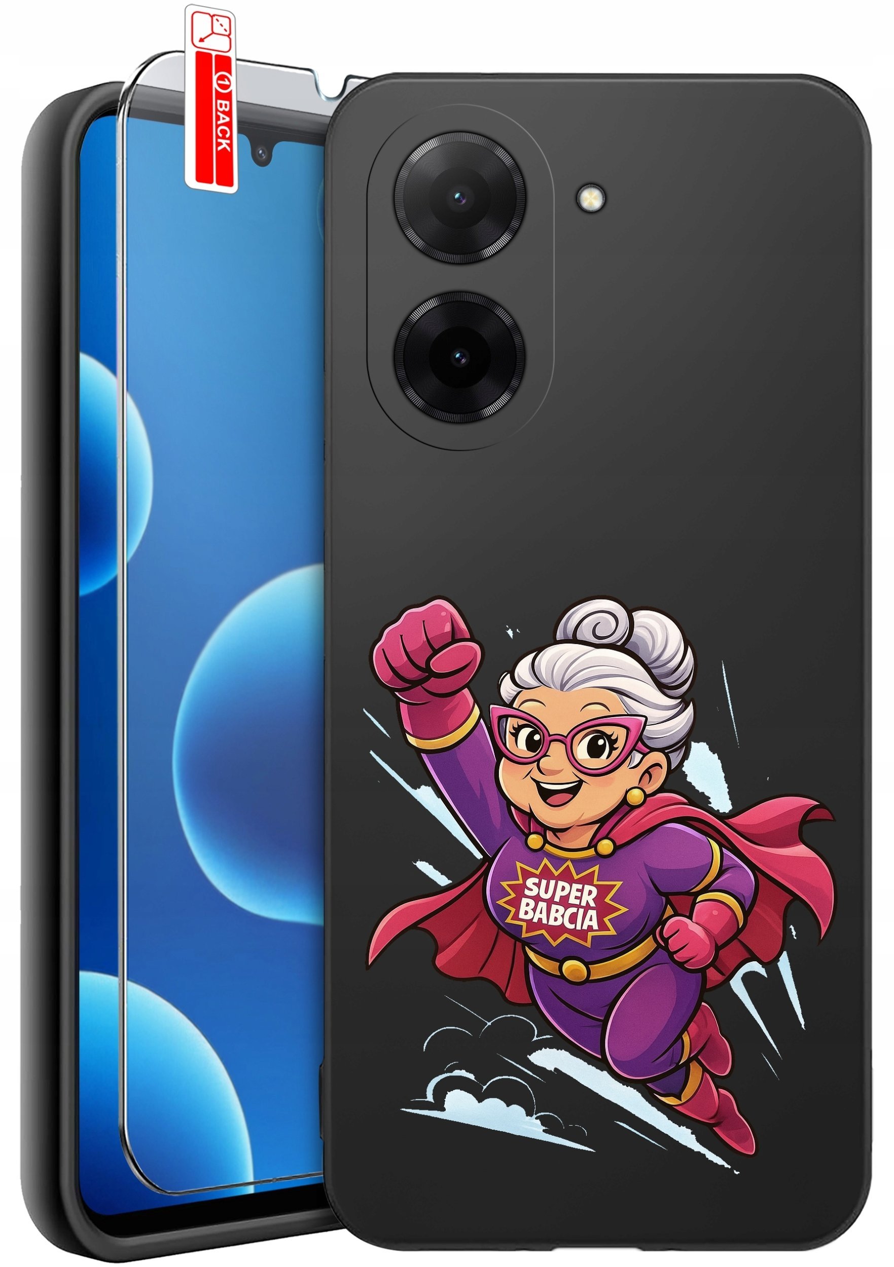 ETUI do Xiaomi Redmi A5 WZORY SILIKONOWE MATT CASE + SZKŁO 9H