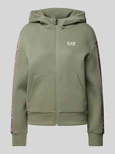 Bluza rozpinana z nadrukiem z logo - Bluzy damskie - miniaturka - grafika 1