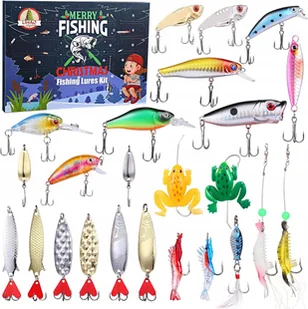 WĘDKARSKI KALENDARZ ADWENTOWY NA ŚWIĘTA ZESTAW PRZYNĘT WĘDKARSKICH PREZENT - Ozdoby bożonarodzeniowe - miniaturka - grafika 1