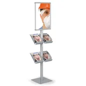 Systemy ekspozycyjne i znaki informacyjne - B2B Partner Metalowy stojak na ulotki z ramką CLIP 15514 - miniaturka - grafika 1