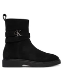 Botki damskie - Calvin Klein Botki Ankle Boot W/ Metal Logo Sue HW0HW02664 Czarny - miniaturka - grafika 1