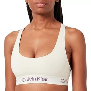 Calvin Klein Damski biustonosz bez podszewki, Kość białe/fioletowe logo Sunset, M - Biustonosze - miniaturka - grafika 1