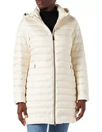 Płaszcze damskie - Geox Damski płaszcz D Jaysen Down Coat, Masło w kremie, 54 - miniaturka - grafika 1