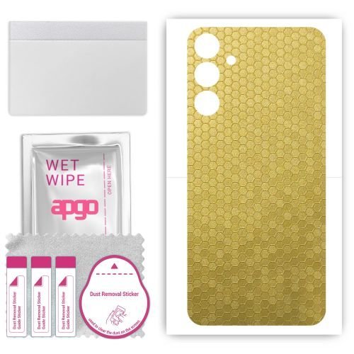 folia naklejka skórka strukturalna na TYŁ do Samsung Galaxy M15 5G - Plaster Miodu Złoty - apgo SKINS