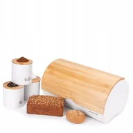 Herbata - CHLEBAK BAMBUSOWY + 3 POJEMNIKI kawa herbata cukier KOMPLET ZESTAW KAMILLE - miniaturka - grafika 1