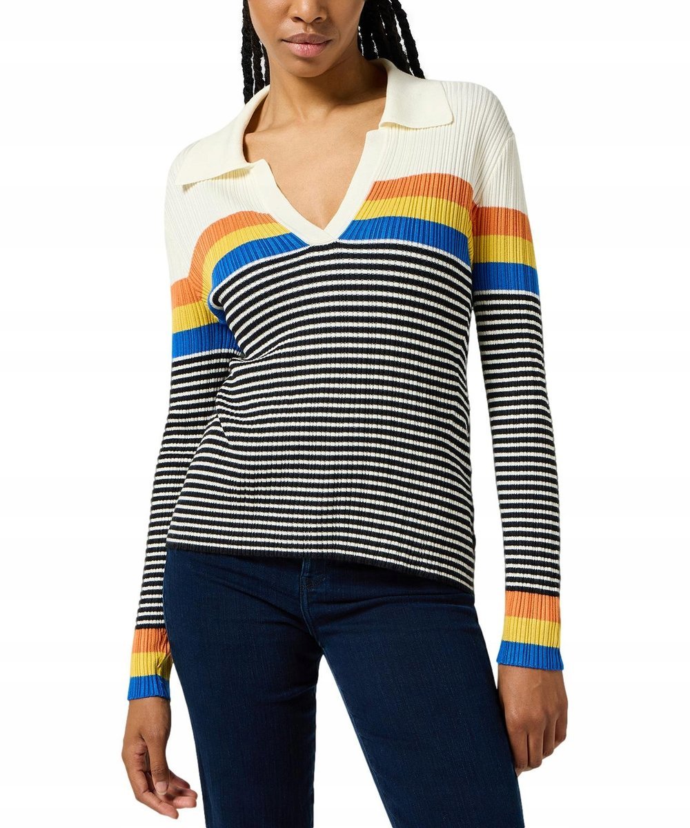 Sweter Wrangler RIB KNIT POLO 112356483 Worn White XS