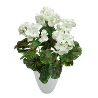 Sztuczne kwiaty - PELARGONIA sztuczna BUKIET bez doniczki mały (2295.7b) krem biel - miniaturka - grafika 1