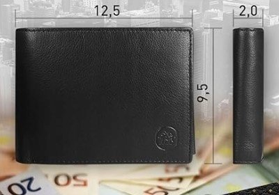 Portfel męski Cartvelli skórzany czarny Nappa