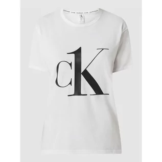 Piżamy damskie - Góra od piżamy z nadrukiem z logo - CK One - grafika 1