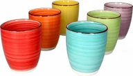 Dzbanki i imbryki - zestaw 6 kolorowych kubków do kawy 350 ml bez uchwytu kubek do picia dzbanek do herbaty 6 kolorów - miniaturka - grafika 1