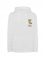 Bluzy męskie - BLUZA Z CHIHUAHUA KRÓTKOWŁOSA IMIĘ PSA HAFT OVER SIZE BIAŁA 3XL PREZENT - miniaturka - grafika 1