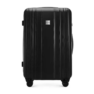 Duża walizka z polikarbonu tłoczona plaster miodu czarna - Walizki Duża walizka z polikarbonu tłoczona plaster miodu czarna - Walizki - miniaturka - grafika 1