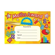 Dyplomy i okładki - SuperStickers Maths Award Sparkling Certificate, certyfikaty A5, DMC12591 - miniaturka - grafika 1
