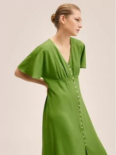 Sukienki - Mango Sukienka koszulowa Red 27047105 Zielony Regular Fit - grafika 1