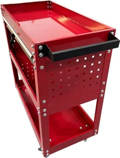AWTOOLS WÓZEK WARSZTATOWY METALOWY 3 POZIOMY Z SZUFLADĄ - Wózki magazynowe - miniaturka - grafika 1