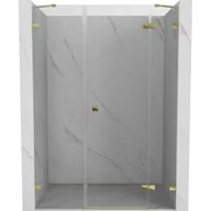 Ścianki i drzwi prysznicowe - Mexen Lunar drzwi prysznicowe uchylne prawe 145 cm, transparent, złote - 834S-145-050-50-00-P - miniaturka - grafika 1