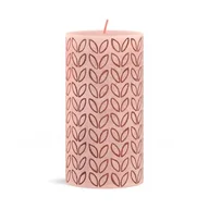 Świece - Świeca pieńkowa 13 x 6,8 cm rustic mglisty róż BOLSIUS - miniaturka - grafika 1