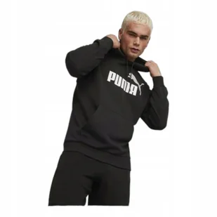 PUMA BLUZA MĘSKA Z KAPTUREM ESS+ 2 COL BIG LOGO HOODIE CZARNA r.L - Bluzy męskie - miniaturka - grafika 1