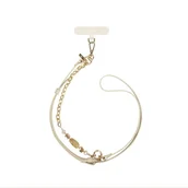 Pozostałe akcesoria do telefonów - Uniwersalna smycz do telefonu 2w1 UNIQ Coehl Caryne kremowy - miniaturka - grafika 1