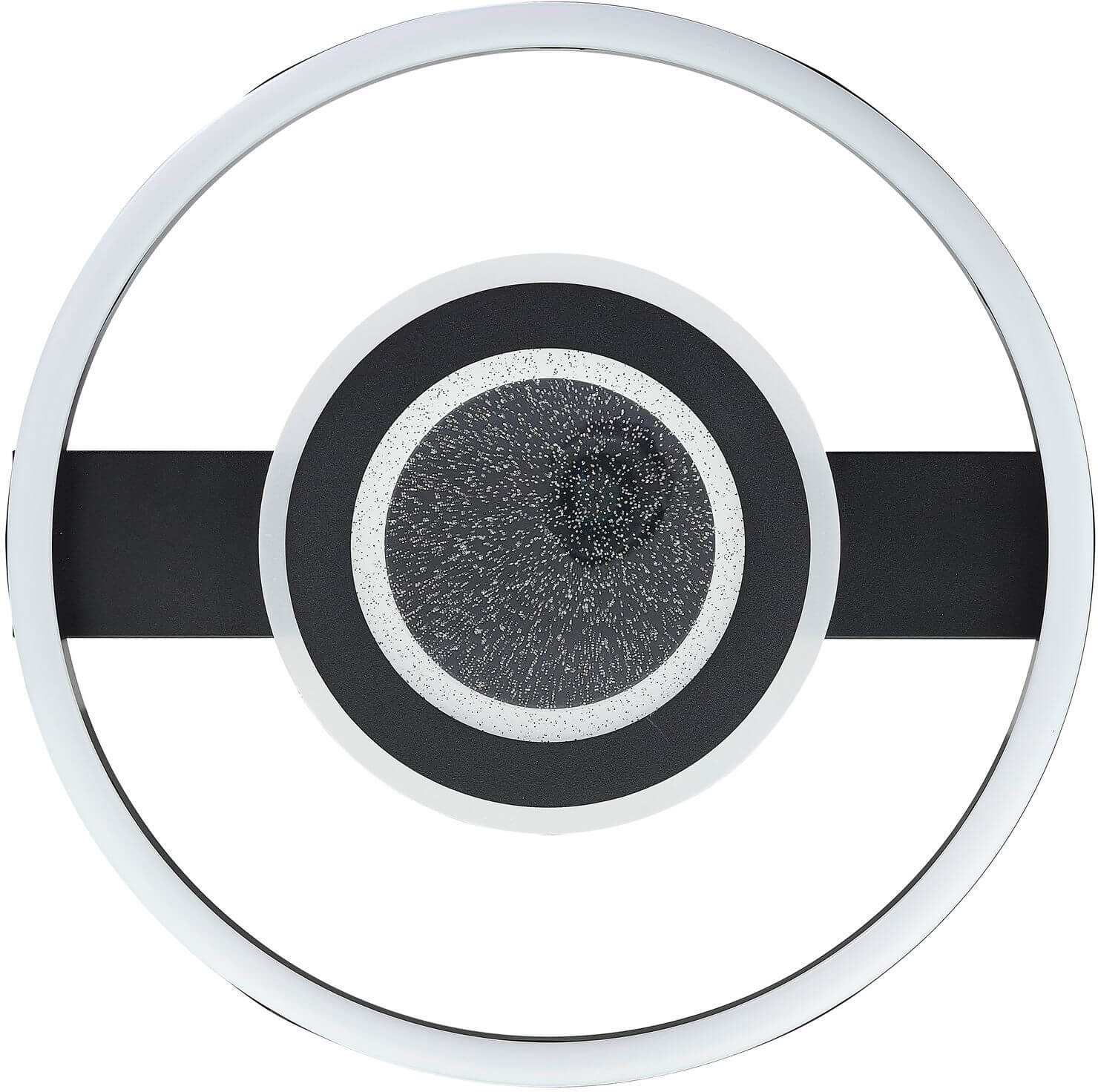 LED ceiling light BRILLIANT QUEENS, 26 W, 3000 K, 2400 lm, black, O 37 x 5 cm