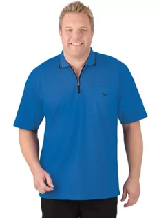 Koszulki męskie - Trigema męska koszulka polo z zamkiem błyskawicznym, niebieski (Electric-blue 048), 3XL - grafika 1