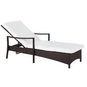 Leżaki ogrodowe - Leżak Ogrodowy Z Technorattanu Brązowy Vasto - miniaturka - grafika 1