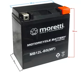 Akumulator Moretti AGM (Gel) MB12L-BS - Ładowarki i akumulatory - miniaturka - grafika 1