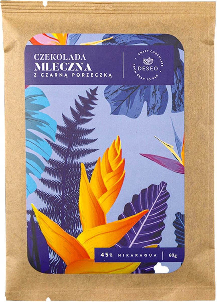 Czekolada Mleczna z Czarną Porzeczką 60g DESEO