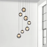 Lampy sufitowe - PURE Lampa wisząca Popup, możliwość ściemniania, aluminiowy / szary / cynkowy, salon / jadalnia, aluminium - miniaturka - grafika 1